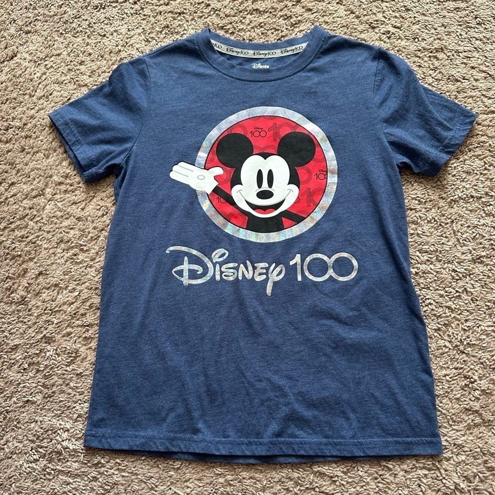 Disney Kids Unisex 100th Anniversary Graphic Short Sleeve Crewneck Tee Size L
